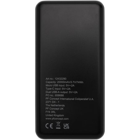 Batería externa de plástico reciclado de 20 000 mAh Personalizada 6124322