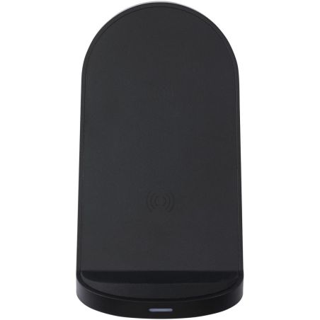 Base de carga inalámbrica con doble bobina de 15W en plástico reciclado con certificación RCS Personalizada 6124340