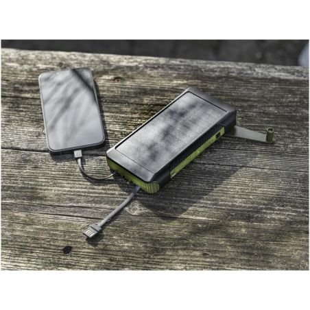 Batería externa de dinamo solar en plástico reciclado de 10 000 mAh con certificación RCS Personalizada 6124346