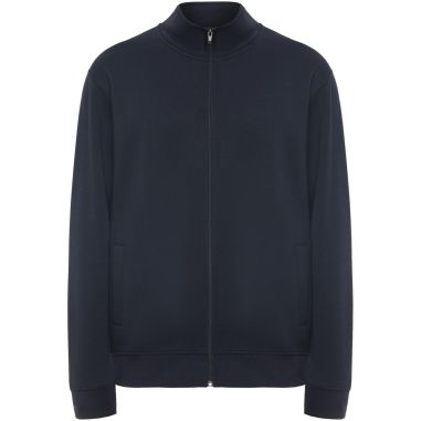 Sudadera azul marino sin capucha con cremallera completa y cuello alto