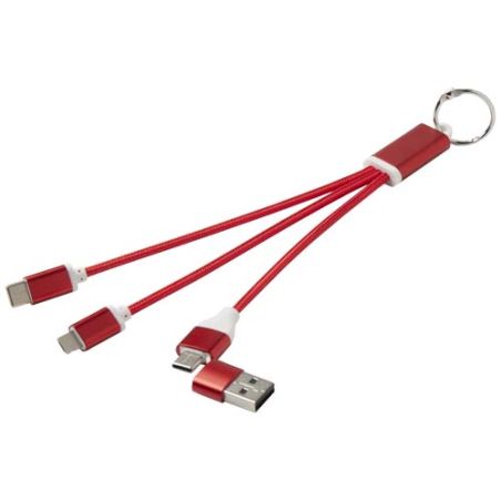 Cable de carga 4 en 1 de aluminio reciclado con llavero Personalizado 6124382
