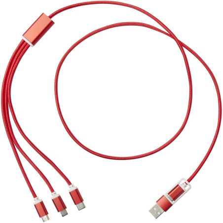 Cable de carga 5 en 1 de aluminio reciclado Personalizada 6124386