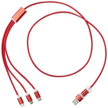 Cable de carga 5 en 1 de aluminio reciclado Personalizada 6124386