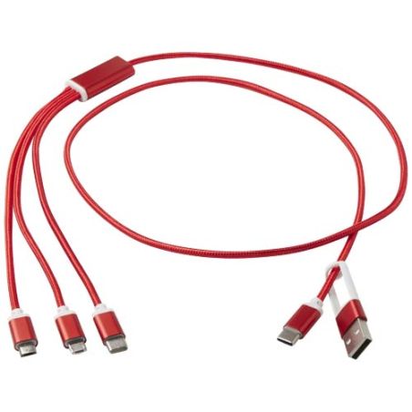 Cable de carga 5 en 1 de aluminio reciclado Personalizada 6124386