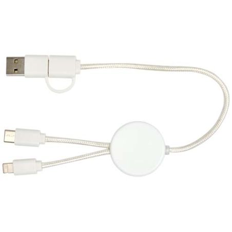 Cable 5 en 1 de plástico reciclado de 30 cm para sincronización de datos y carga rápida de 27 W Personalizado 6124427