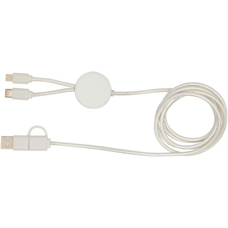 Cable 5 en 1 de plástico reciclado de 150 cm para sincronización de datos y carga rápida de 27 W Personalizado 6124428