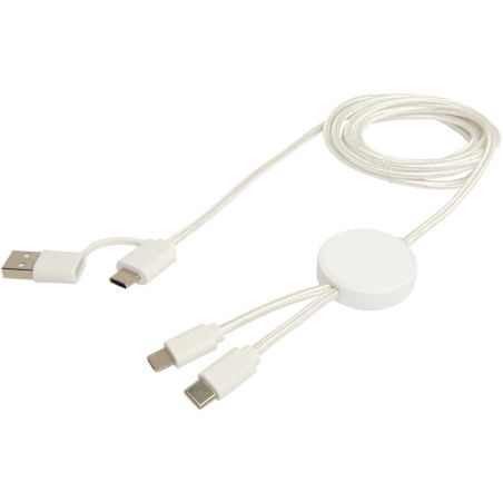Cable 5 en 1 de plástico reciclado de 150 cm para sincronización de datos y carga rápida de 27 W Personalizado 6124428