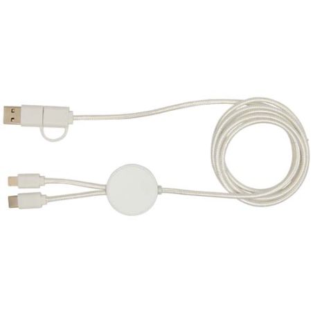 Cable 5 en 1 de plástico reciclado de 150 cm para sincronización de datos y carga rápida de 27 W Personalizado 6124428