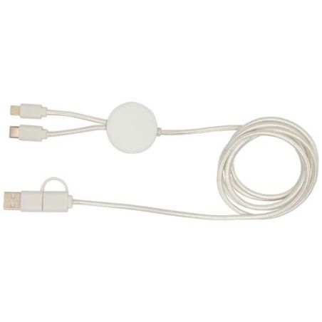 Cable 5 en 1 de plástico reciclado de 150 cm para sincronización de datos y carga rápida de 27 W Personalizado 6124428