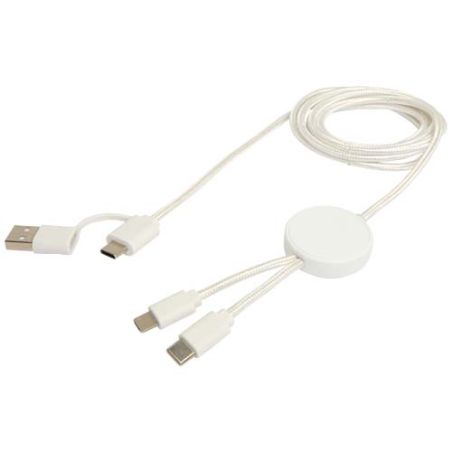 Cable 5 en 1 de plástico reciclado de 150 cm para sincronización de datos y carga rápida de 27 W Personalizado 6124428
