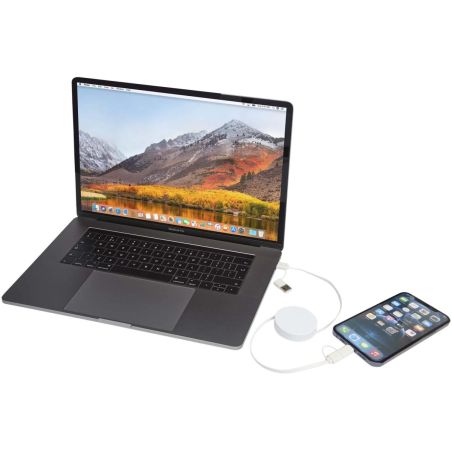 Cable retráctil 5 en 1 de plástico reciclado de 90 cm para sincronización de datos y carga rápida de 40 W Personalizada 6124430