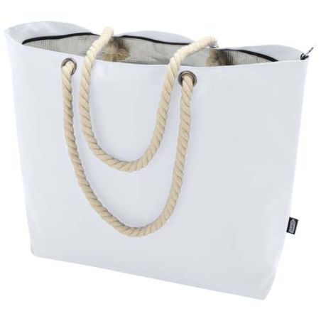 Bolsa de playa refrigeradora de material reciclado GRS con asas de cuerda 23L Personalizada 6130079