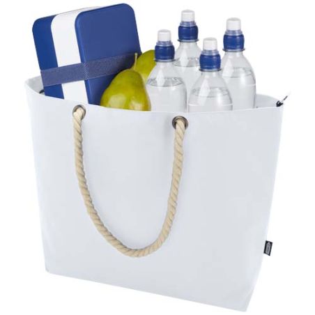 Bolsa de playa refrigeradora de material reciclado GRS con asas de cuerda 23L Personalizada 6130079