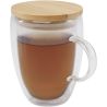 Taza de vidrio de 350 ml con tapa de bambú Personalizada 6113418 - Imagen 1