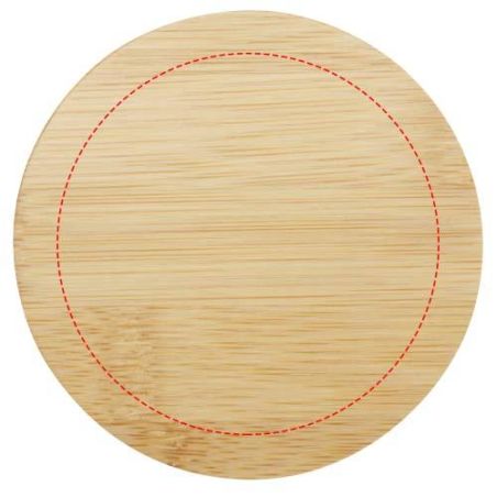 Taza de vidrio de 350 ml con tapa de bambú Personalizada 6113418