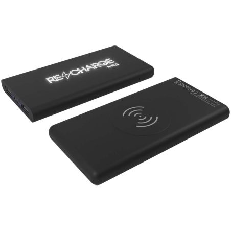 Batería externa inalámbrica de caucho luminosa de 10 000 mAh Personalizada 62PX060