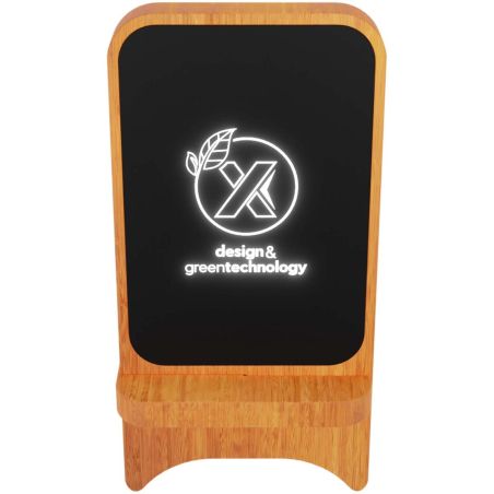 Cargador inalámbrico de madera de 15 W luminoso Personalizado 62PX062