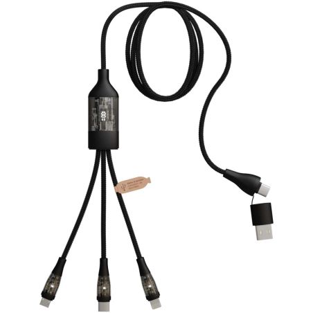 Cable de carga rápida 5 en 1 de 100 W/5 A con pantalla digital Personalizada 62PX162