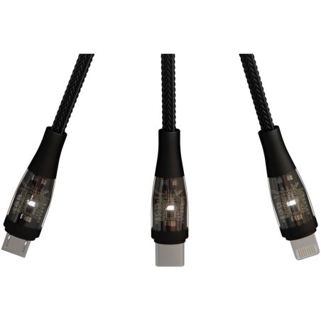 Cable de carga rápida 5 en 1 de 100 W/5 A con pantalla digital Personalizada 62PX162