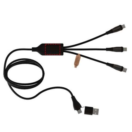 Cable de carga rápida 5 en 1 de 100 W/5 A con pantalla digital Personalizada 62PX162