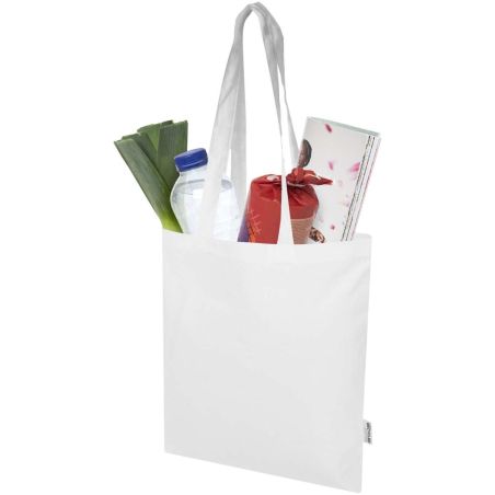 Bolsa Tote de 7 L de algodón reciclado de 140 g/m² con certificado GRS Personalizada 6120760