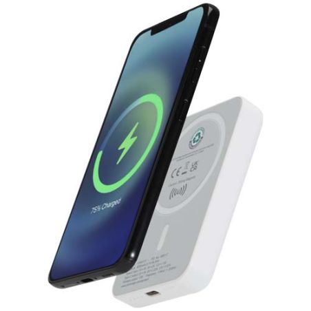 Batería externa inalámbrica magnética de 5000 mAh y 15 W con PD de 20 W fabricada con plástico reciclado Personalizada 6124441