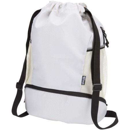 Bolsa deportiva de 18 L con cordón y compartimento inferior de material reciclado con certificado GRS Personalizada 6130099