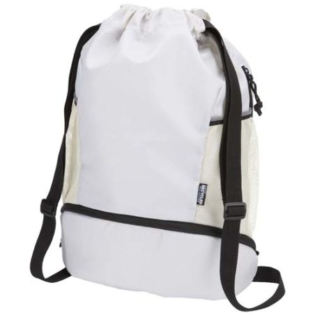 Bolsa deportiva de 18 L con cordón y compartimento inferior de material reciclado con certificado GRS Personalizada 6130099
