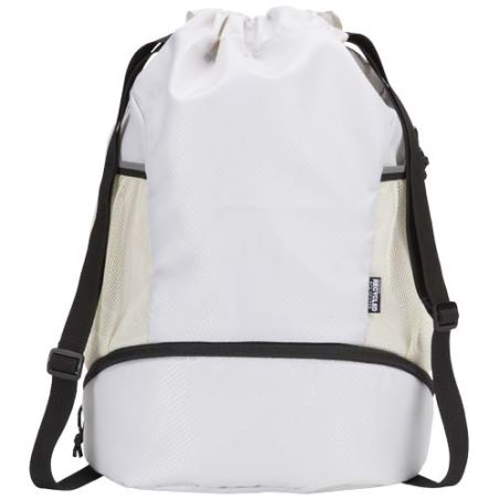 Bolsa deportiva de 18 L con cordón y compartimento inferior de material reciclado con certificado GRS Personalizada 6130099