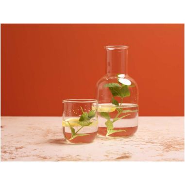 Set de jarra y taza de cristal acabado mate...
