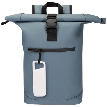 Batería externa de 5000 mAh y 12 W de plástico reciclado resistente al agua con mosquetón Personalizada 6124470