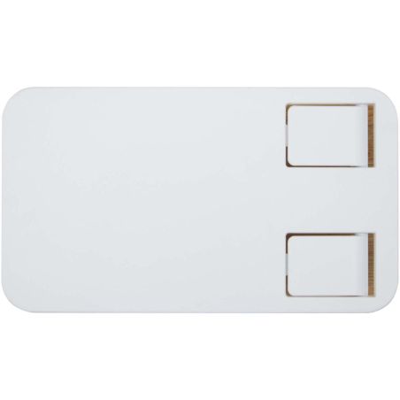 Soporte para teléfono de sobremesa plegable de plástico reciclado con detalles de bambú Personalizado 6124464