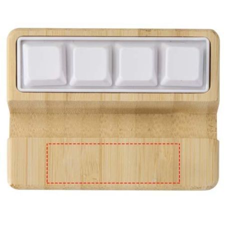 Soporte para teléfono de plástico reciclado con juguete y detalles de bambú Personalizado 6124466