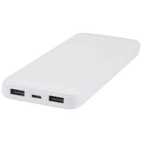 Batería externa de plástico reciclado de 10 000 mAh y 10 W con 2 cables integrados Personalizada 6124459
