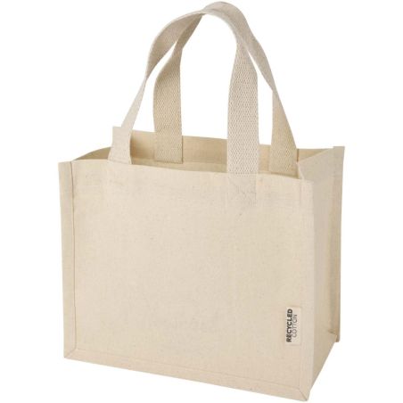 Bolsa Tote con fuelle mini de algodón reciclado GRS de 220 g/m² de 9 l Personalizada 6120787