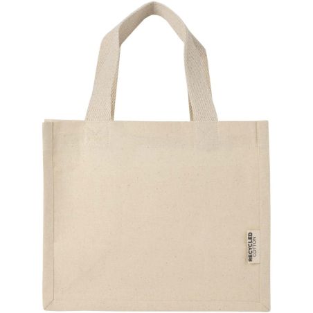 Bolsa Tote con fuelle mini de algodón reciclado GRS de 220 g/m² de 9 l Personalizada 6120787