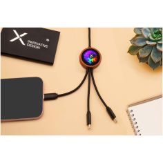 Cable de carga de 40 W 5 en 1 de PET reciclado con logo...