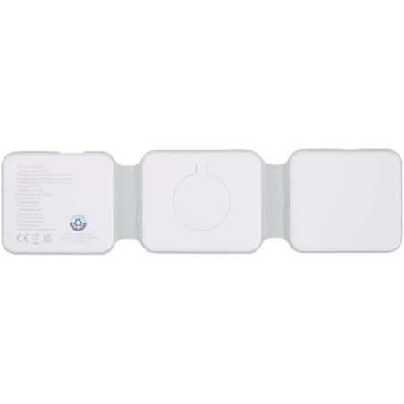 Cargador inalámbrico plegable 3 en 1 de 15 W de plástico reciclado Personalizado 6124498