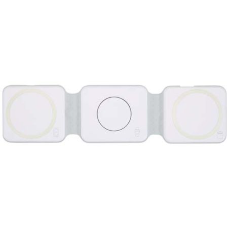 Cargador inalámbrico plegable 3 en 1 de 15 W de plástico reciclado Personalizado 6124498
