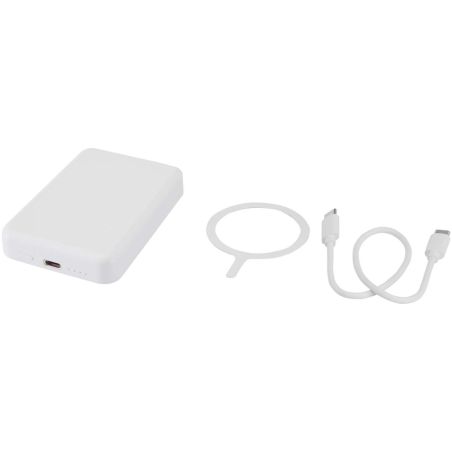 Batería externa inalámbrica magnética de 5000 mAh y 15 W con PD de 20 W fabricada con plástico reciclado Personalizada 6124441