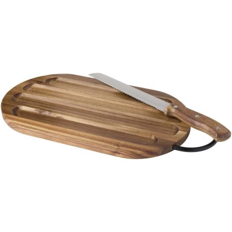 Tabla de cortar de madera de acacia con cuchillo para pan Personalizada 6126393
