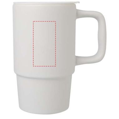Taza de cerámica con tapa de plástico de 450 ml Personalizada 6100896