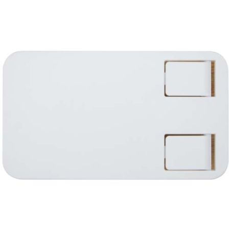 Soporte para teléfono de sobremesa plegable de plástico reciclado con detalles de bambú Personalizado 6124464