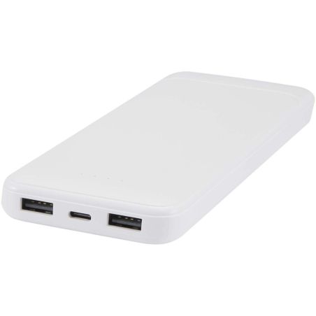 Batería externa de plástico reciclado de 10 000 mAh y 10 W con 2 cables integrados Personalizada 6124459