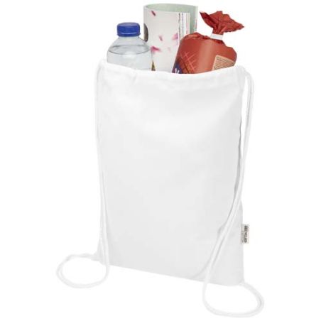 Bolsa con cuerdas de 5 l de algodón reciclado GRS de 180 g/m² Personalizada 6120791