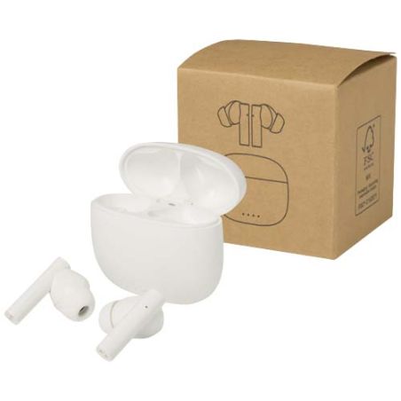 Auriculares True Wireless Bluetooth® de plástico reciclado con almohadillas de silicona Personalizada 6124482