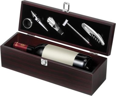 Caja de Madera con Set de Vino Personalizada | Goodie
