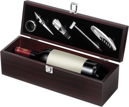 Caja de Madera con Set de Vino Personalizada | Goodie