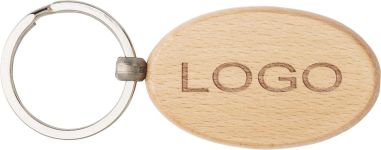 Llavero oval de madera Personalizado 107300