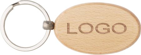Llavero oval de madera Personalizado 107300